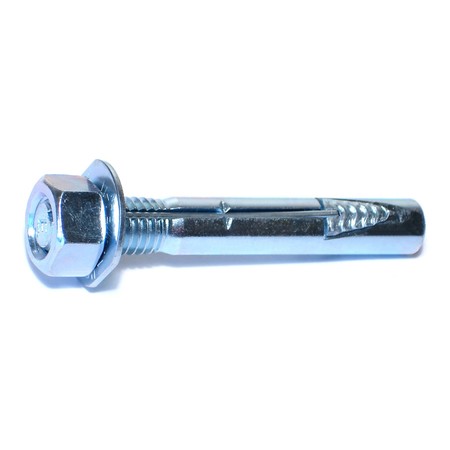 Midwest Fastener Wedge Anchor, 1/2" Dia., 3-1/2" L, Steel Zinc Plated, 50 PK 07547